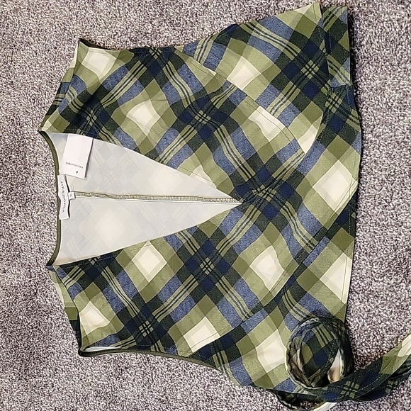 WEWOREWHAT Wrap Top Vintage Plaid Size Medium - Picture 3 of 8